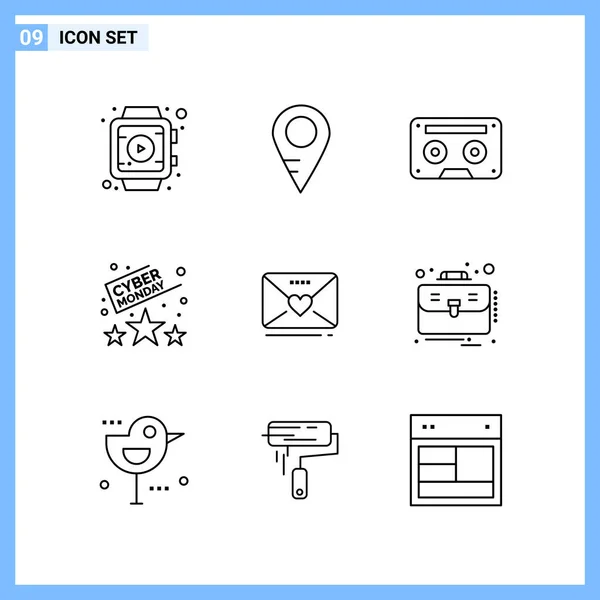 Set Universal Creative Icons Simply Vector Illustrations Web Mobile Apps — Stock Vector