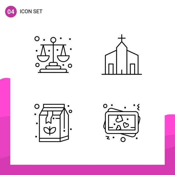 Conjunto Iconos Creativos Universales Simplemente Vector Ilustraciones Para Aplicaciones Web — Archivo Imágenes Vectoriales