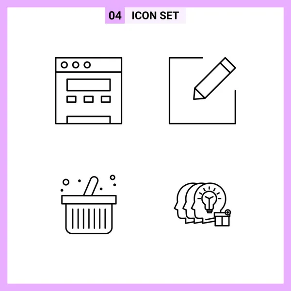 Set Dari Ikon Kreatif Universal Cukup Ilustrasi Vektor Untuk Aplikasi - Stok Vektor