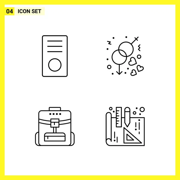 Set Universal Creative Icons Simply Vector Illustrations Web Mobile Apps — Stock Vector