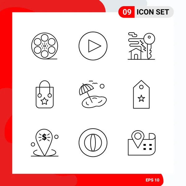 Conjunto Iconos Creativos Universales Simplemente Vector Ilustraciones Para Aplicaciones Web — Vector de stock