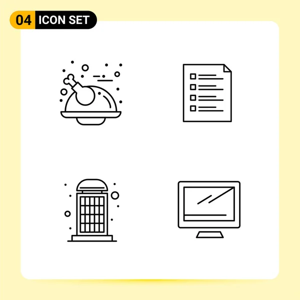 Conjunto Iconos Creativos Universales Simplemente Vector Ilustraciones Para Aplicaciones Web — Archivo Imágenes Vectoriales