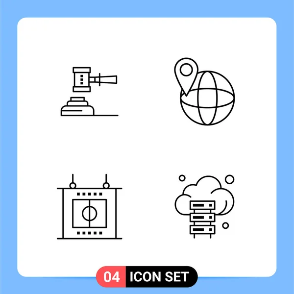 Conjunto Iconos Creativos Universales Simplemente Vector Ilustraciones Para Aplicaciones Web — Archivo Imágenes Vectoriales