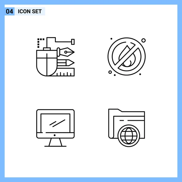 Set Universal Creative Icons Simply Vector Illustrations Web Mobile Apps — Stock Vector