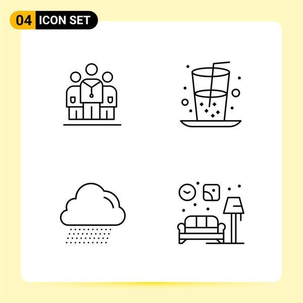 Conjunto Iconos Creativos Universales Simplemente Vector Ilustraciones Para Aplicaciones Web — Vector de stock