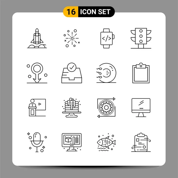 Set Universal Creative Icons Simply Vector Illustrations Web Mobile Apps — Stock Vector