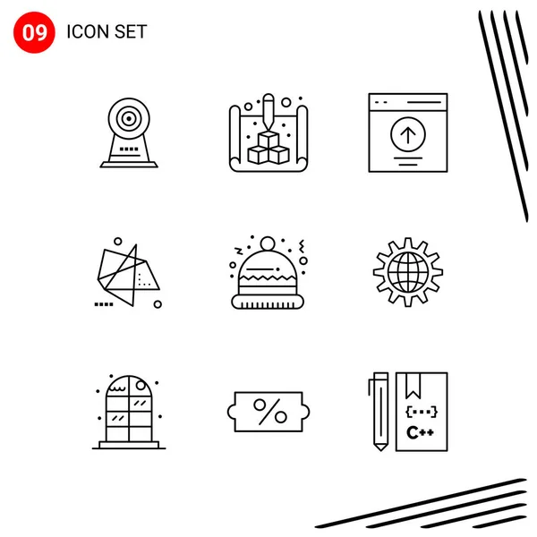 Set Dari Ikon Kreatif Universal Cukup Ilustrasi Vektor Untuk Aplikasi - Stok Vektor