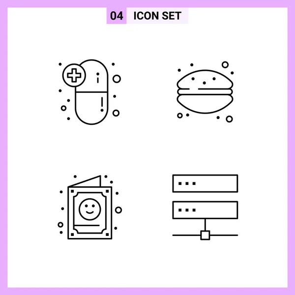 Conjunto Iconos Creativos Universales Simplemente Vector Ilustraciones Para Aplicaciones Web — Archivo Imágenes Vectoriales