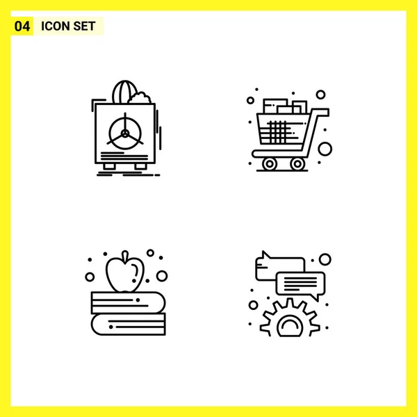 Conjunto Iconos Creativos Universales Simplemente Vector Ilustraciones Para Aplicaciones Web — Vector de stock