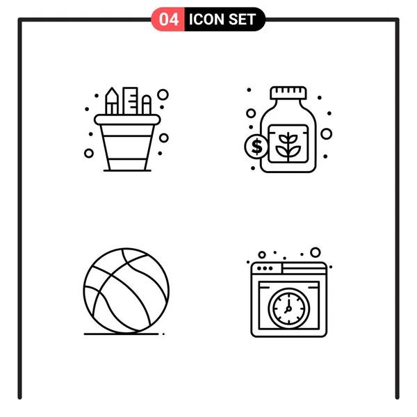 Conjunto Iconos Creativos Universales Simplemente Vector Ilustraciones Para Aplicaciones Web — Vector de stock