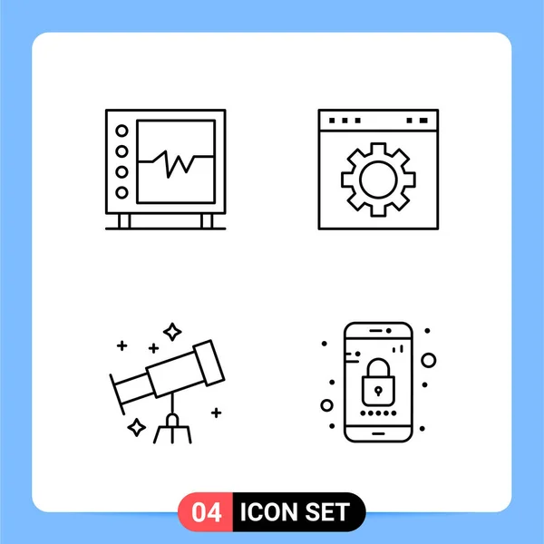 Set Universeller Kreativer Symbole Einfach Vektorillustrationen Für Web Und Mobile — Stockvektor