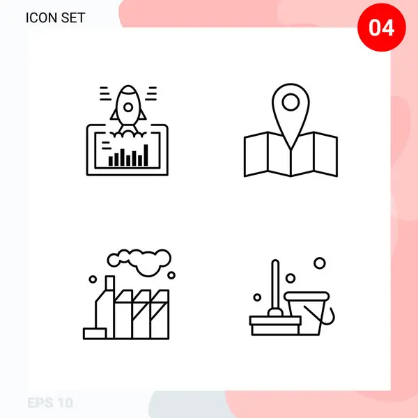 Conjunto Iconos Creativos Universales Simplemente Vector Ilustraciones Para Aplicaciones Web — Vector de stock