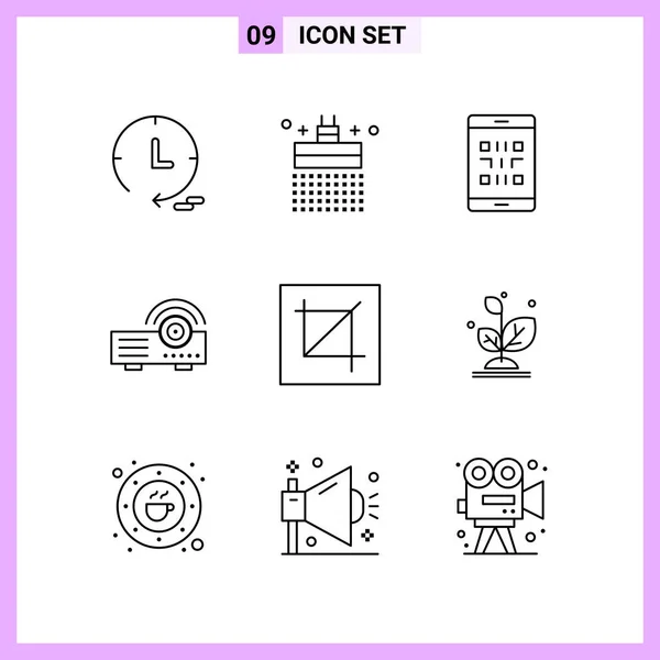 Conjunto Iconos Creativos Universales Simplemente Vector Ilustraciones Para Aplicaciones Web — Vector de stock