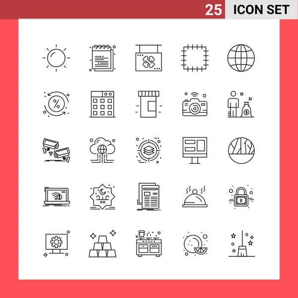 Conjunto Iconos Creativos Universales Ilustración Vectorial — Archivo Imágenes Vectoriales