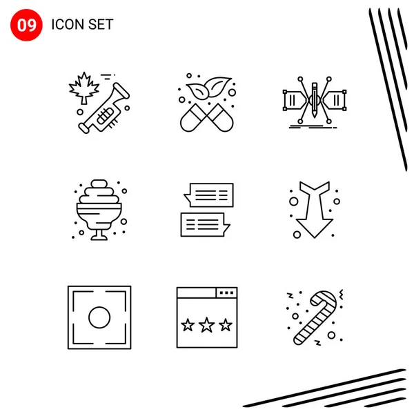 Conjunto Iconos Creativos Universales Simplemente Vector Ilustraciones Para Aplicaciones Web — Vector de stock