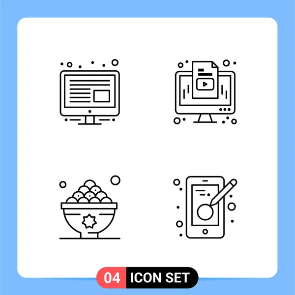 Set Universal Creative Icons Simply Vector Illustrations Web Mobile Apps — Stock Vector