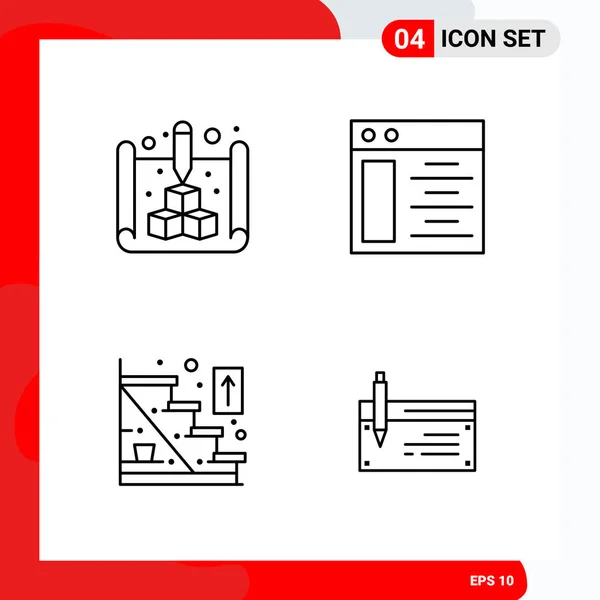 Conjunto Iconos Creativos Universales Simplemente Vector Ilustraciones Para Aplicaciones Web — Vector de stock