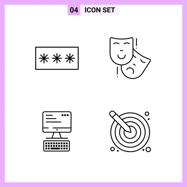 Set Universal Creative Icons Simply Vector Illustrations Web Mobile Apps — Stock Vector