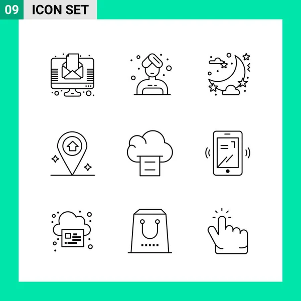 Conjunto Iconos Creativos Universales Simplemente Vector Ilustraciones Para Aplicaciones Web — Archivo Imágenes Vectoriales