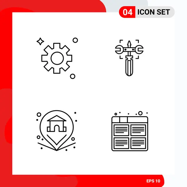 Conjunto Iconos Creativos Universales Simplemente Vector Ilustraciones Para Aplicaciones Web — Vector de stock