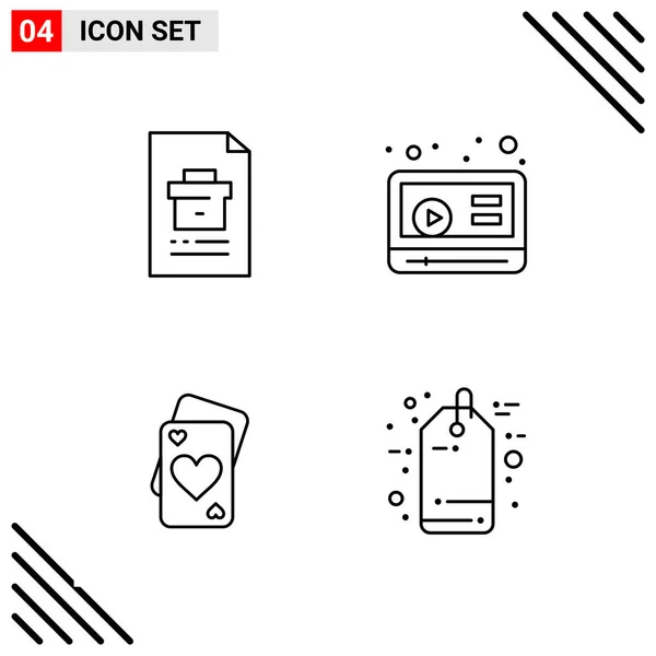 Conjunto Iconos Creativos Universales Simplemente Vector Ilustraciones Para Aplicaciones Web — Vector de stock