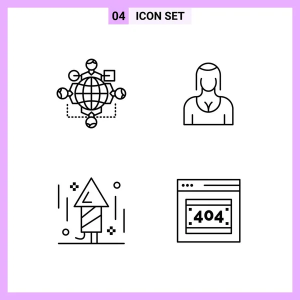 Conjunto Iconos Creativos Universales Simplemente Vector Ilustraciones Para Aplicaciones Web — Vector de stock