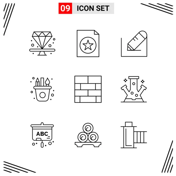 Set Universal Creative Icons Simply Vector Illustrations Web Mobile Apps — Stock Vector