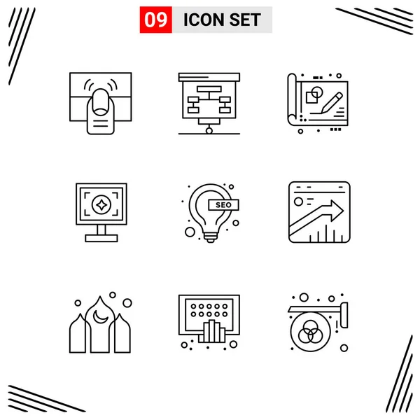 Set Universal Creative Icons Simply Vector Illustrations Web Mobile Apps — Stock Vector