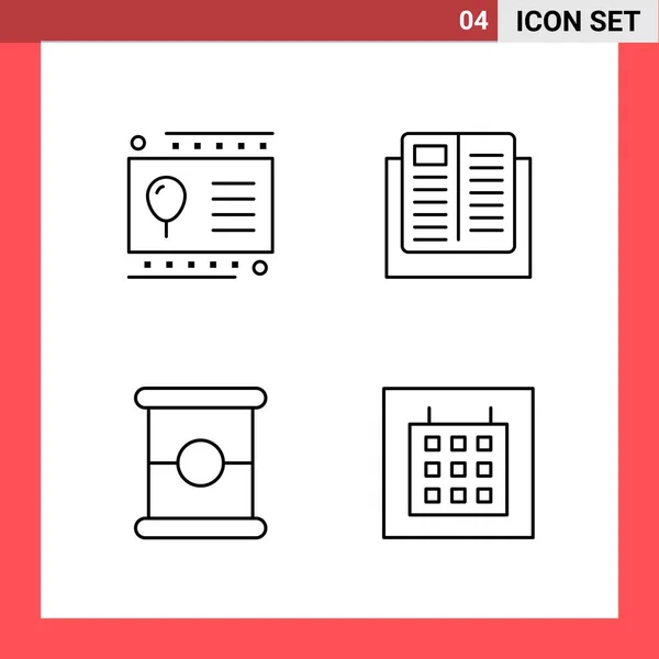 Conjunto Iconos Creativos Universales Simplemente Vector Ilustraciones Para Aplicaciones Web — Archivo Imágenes Vectoriales