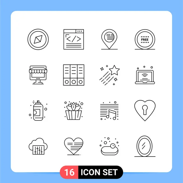 Conjunto Iconos Creativos Universales Simplemente Vector Ilustraciones Para Aplicaciones Web — Vector de stock