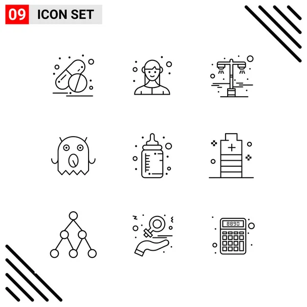 Conjunto Iconos Creativos Universales Simplemente Vector Ilustraciones Para Aplicaciones Web — Vector de stock