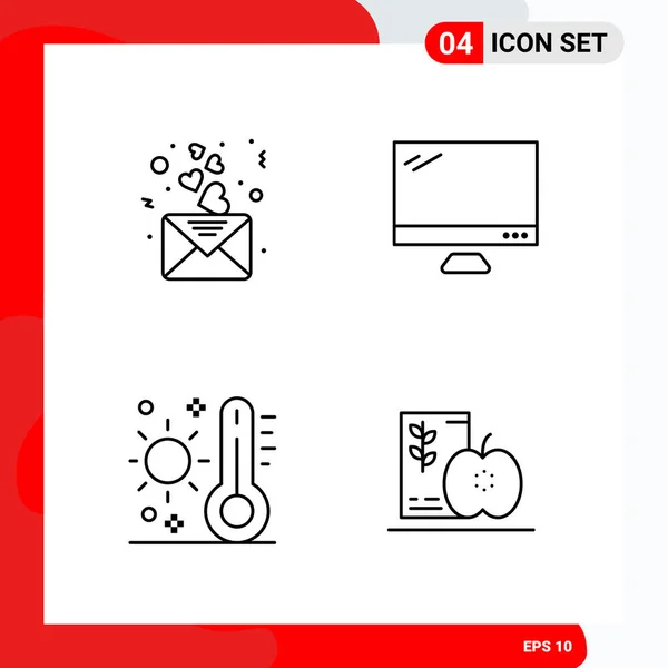 Conjunto Iconos Creativos Universales Simplemente Vector Ilustraciones Para Aplicaciones Web — Vector de stock