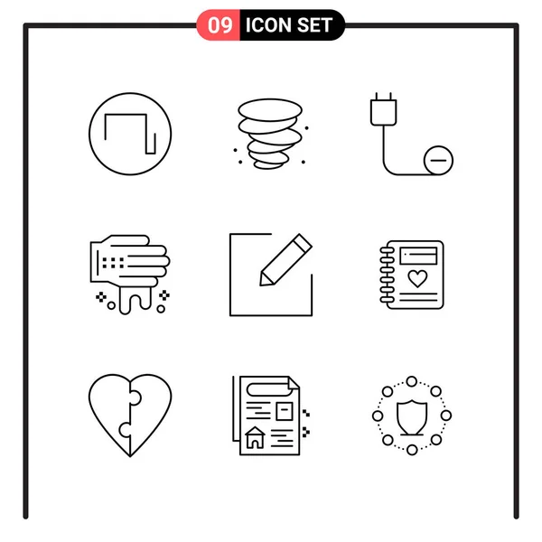 Conjunto Iconos Creativos Universales Simplemente Vector Ilustraciones Para Aplicaciones Web — Vector de stock