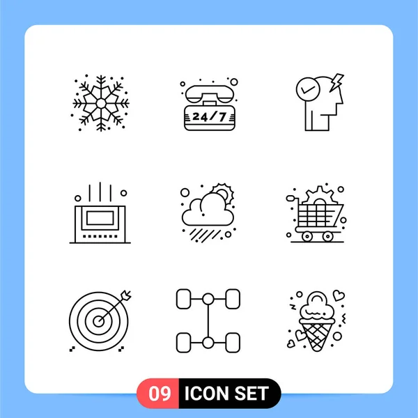 Conjunto Iconos Creativos Universales Simplemente Vector Ilustraciones Para Aplicaciones Web — Archivo Imágenes Vectoriales