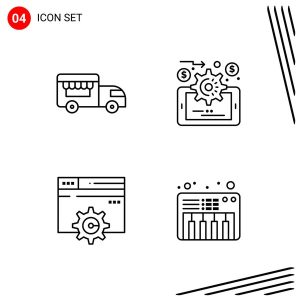 Conjunto Iconos Creativos Universales Simplemente Vector Ilustraciones Para Aplicaciones Web — Archivo Imágenes Vectoriales