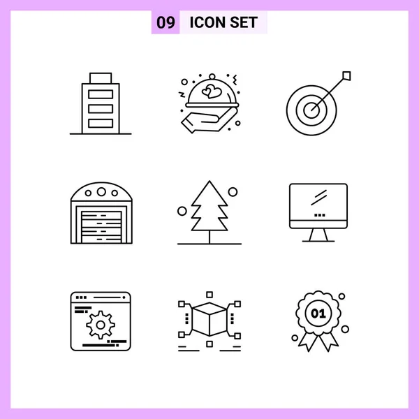 Conjunto Iconos Creativos Universales Simplemente Vector Ilustraciones Para Aplicaciones Web — Vector de stock