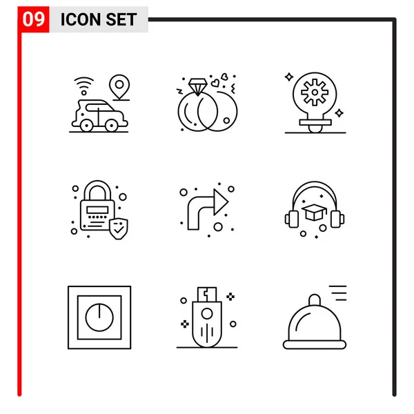 Conjunto Iconos Creativos Universales Simplemente Vector Ilustraciones Para Aplicaciones Web — Archivo Imágenes Vectoriales