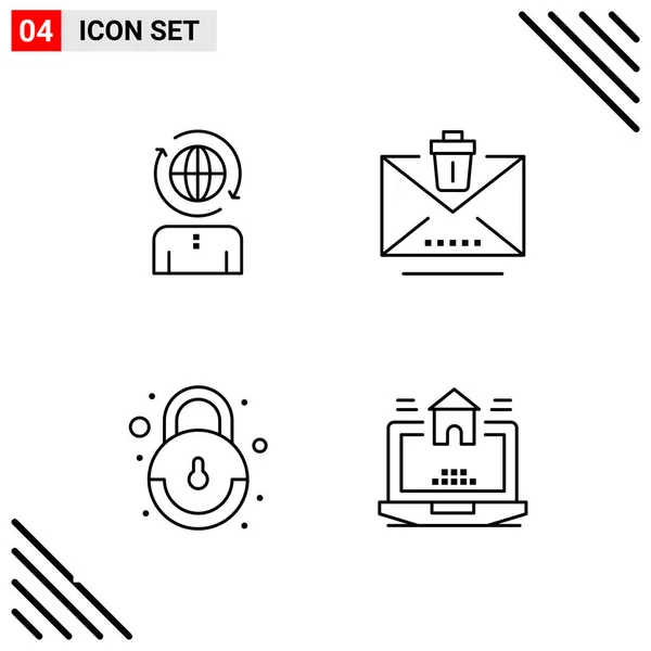 Conjunto Iconos Creativos Universales Simplemente Vector Ilustraciones Para Aplicaciones Web — Vector de stock