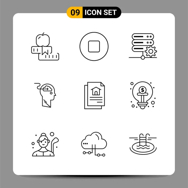 Conjunto Iconos Creativos Universales Simplemente Vector Ilustraciones Para Aplicaciones Web — Vector de stock