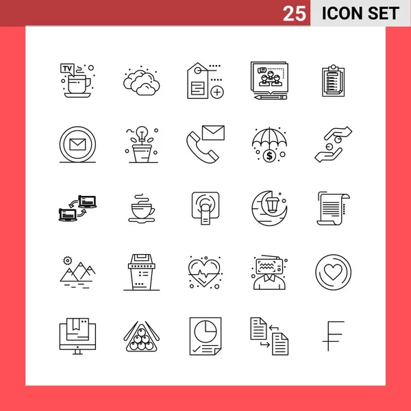 Conjunto Iconos Creativos Universales Simplemente Vector Ilustraciones Para Aplicaciones Web — Vector de stock