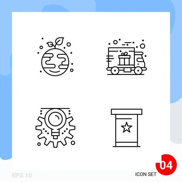 Conjunto Iconos Creativos Universales Ilustración Vectorial — Vector de stock