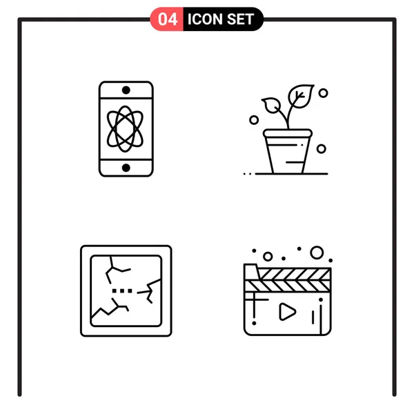 Set Universal Creative Icons Vector Illustration — Stock Vector