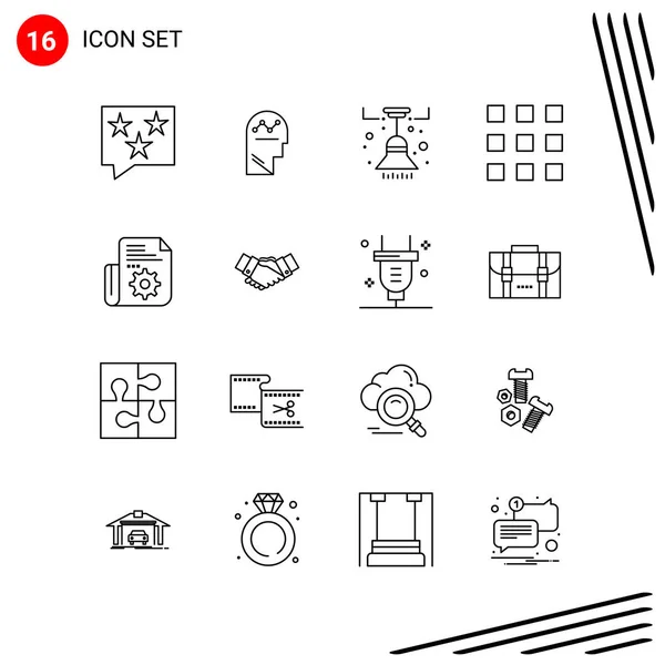 Set Universal Creative Icons Simply Vector Illustrations Web Mobile Apps — Stock Vector