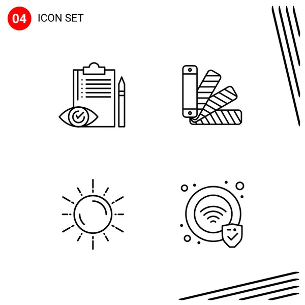 Conjunto Iconos Creativos Universales Simplemente Vector Ilustraciones Para Aplicaciones Web — Archivo Imágenes Vectoriales