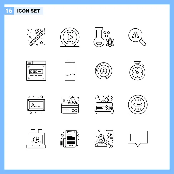 Conjunto Iconos Creativos Universales Simplemente Vector Ilustraciones Para Aplicaciones Web — Archivo Imágenes Vectoriales