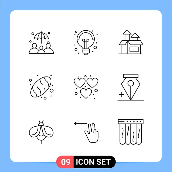 Conjunto Iconos Creativos Universales Simplemente Vector Ilustraciones Para Aplicaciones Web — Archivo Imágenes Vectoriales