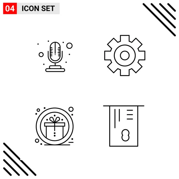 Conjunto Iconos Creativos Universales Simplemente Vector Ilustraciones Para Aplicaciones Web — Archivo Imágenes Vectoriales