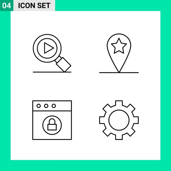 Conjunto Iconos Creativos Universales Simplemente Vector Ilustraciones Para Aplicaciones Web — Vector de stock