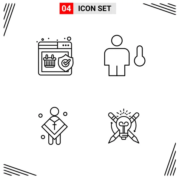 Set Universal Creative Icons Simply Vector Illustrations Web Mobile Apps — Stock Vector