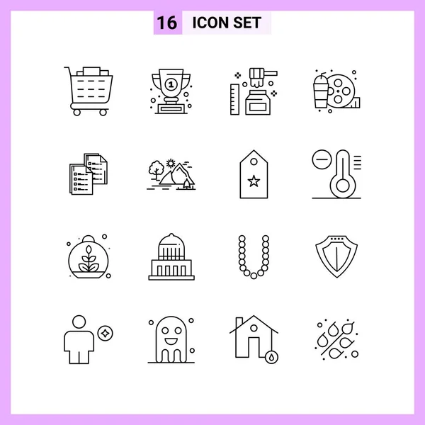 Set Universal Creative Icons Simply Vector Illustrations Web Mobile Apps — Stock Vector